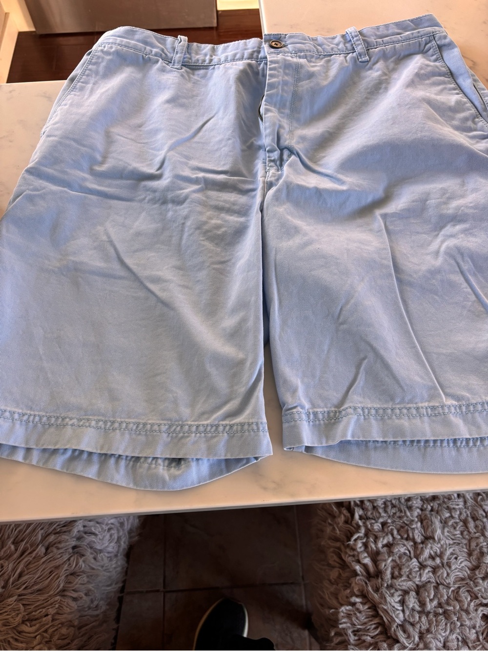 Izod Light Blue Men’s Flat Front Cotton Shorts